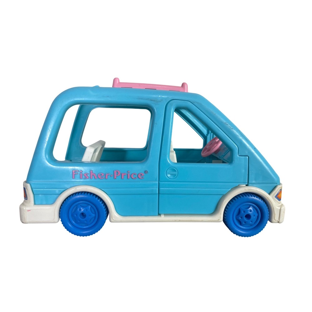 Vintage 1993 Fisher Price Loving Family Dream Dollhouse Van Car 4371 Blue